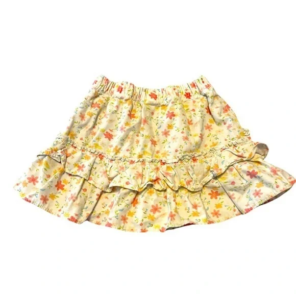 Classic‎ Pooh 3T cream/yellow floral elastic waist 100% cotton A line skirt - Picture 5 of 5